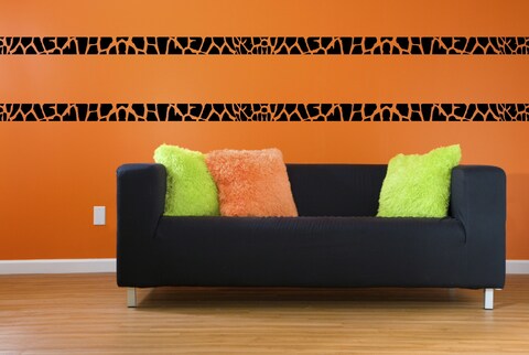 Wall Decor Plus More WDPM2406 Giraffe Print Stripe Wall Vinyl Sticker Decal, 36-Inch W x 2.5-Inch H, Black