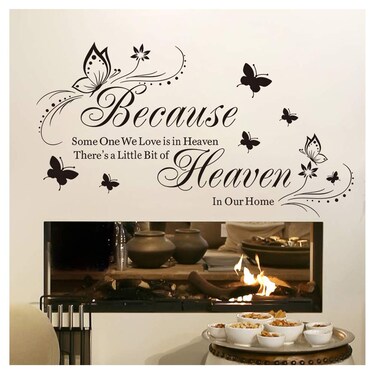 Witkey Because Someone We Love is in Heaven Quotes Wall Stickers Decal Room Decor DIY