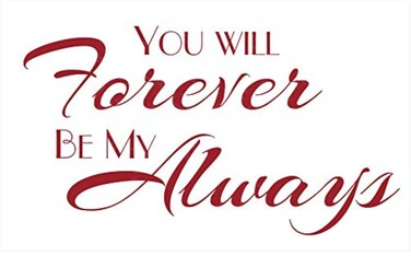 Bedroom D&Atilde;&copy;cor Forever Be My Always Love Quotes Wall Decals Sticker 23x13-Inch Red