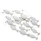 WHW Whole House Worlds Modernist School of Fish Wall Sculpture, Coastal Decor, Blue Grey Gold White, Hand Welded, Iron, 33.5 Inches