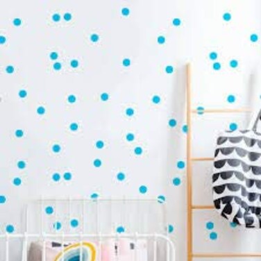 Light Blue Dot Stickers Wall Decal Dots, 1Inch 240pcs (Matte Light Blue)