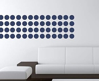 Dark Blue Dot Stickers Wall Decal Dots, 2 Inch 100pcs (Matte Dark Blue)