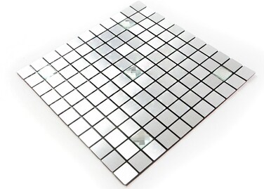 Peel and Stick Tile Metal Backsplash for Kitchen, Wall Tiles Aluminum Surface : Pack of 5 (Metal-403)