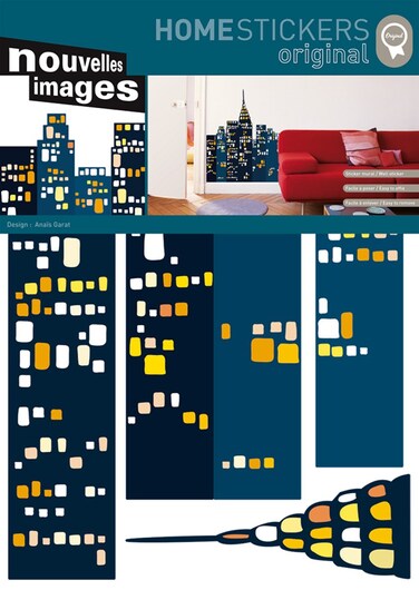Nouvelles Images HOST1584 Blue City Wall Decals