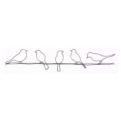 Graham &amp; Brown 41-221 Bird on a Wire Metal Wall Art, Black, 5.00&quot; x 23.00