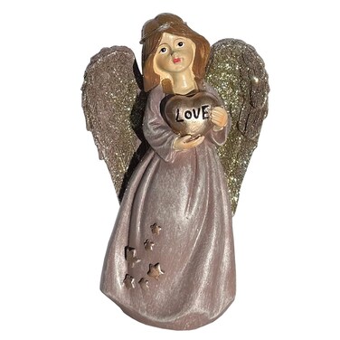 SAGUZOU Resin Angel Yard Art Decor, Rustic Angel Sculptures Antique Angel Decoration