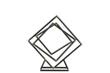 Urban Trends Tangled Abstract Square Base SM Metallic Finish Gunmetal Gray Sculpture