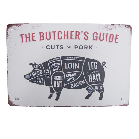Retro Metal Cuts Pork Butcher Guide Wall Sign Man Cave Bar Pub Restaurant Decor Retro Metal Cuts Pork Butcher Guide Wall Sign Man Cave Bar Pub Restaurant Decor