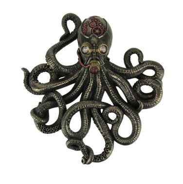 Veronese Design Bronze Finish Steampunk Style Octopus Rebreather Wall Hanging