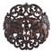 AeraVida Elaborate Circular Double Thai Elephant Hand Carved Teak Wood Wall Art