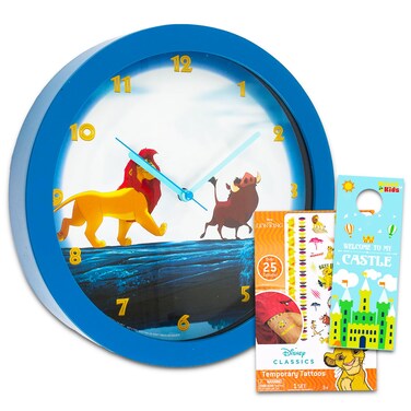 Classic Disney Lion King Wall Clock for Kids, Featuring Simba, 9.5 inch Digital Clock, Unisex