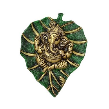 odishabazaar White Metal Patta Ganesh Wall Hanging Multicolour