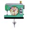 Allen Designs Enesco Stitch Vintage Sewing Machine Sculpted Pendulum Wall Clock, 8.5 Inch, Multicolor