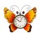 Evergreen Metal and Glass Shaped Wall Clock, Butterfly