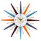 HYEIOL Large Wall Clock 22 Inch Mid Century Wall Clock Starburst Clock Non-Ticking Battery Operated Colorful Clock,Modern Home Decorations for Living Room Bedroom Kitchen Office,Wall Watch
