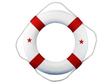 Hampton Nautical Lifering, 20", Red