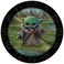 Mark Feldstein &amp; Associates Thomas Kinkade Star Wars The Mandalorian Child's Play Grogu Glass Wall Clock, 12 Inch