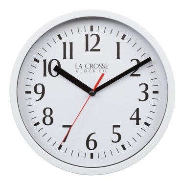 La Crosse 404-3020W 8-inch Basics Quartz Analog Wall Clock - White
