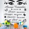 Vinyl Wall Stickers Wall Decal Inspirational Quote Wall Decals Peel and Stick Motivational Wall Stickers Positive Wall Sticker Beauty Eye Wall Decal for Bedroom Living Room Dining Room Home Decor.
