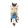 Enesco Allen Designs Country Cat Holding Fresh Eggs Sculpted Pendulum Wall Clock, 12.4 Inch, Multicolor