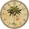 Moonluna Palm Tree Wooden Rustic Wall Clock Farmhouse Style Silent Round Clock for Home Decoration 10 Inches