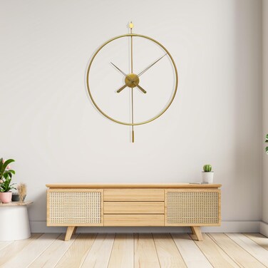 Ravston 20" Large Modern Round Wall Clock with Silent Non-Ticking Battery Powered Movement   Minimalist Masterpiece Metal Clock for Living Room, Home, Kitchen, Bedroom, Office, School Decor