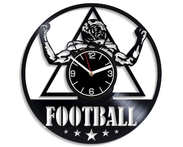 Kovides American Football Vinyl Record Wall Clock Football Wall Art Football Clock American Football Wall Clock Modern Football Gift