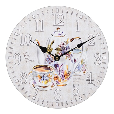 La Crosse Clock 404-2631T-INT 12 Inch Tea Time Quartz Wall Clock