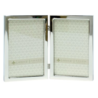 Lawrence Frames 4x6 Hinged Double Silver Standard Metal Picture Frame (710646D)