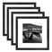 Soonrada 12x12 Frames Matted to Fit Photos 8x8 or 12 x 12 Pictures Without Mat, 12 by 12 Square Solid Wood Black Picture Frames for Wall Mounting(set of 4)