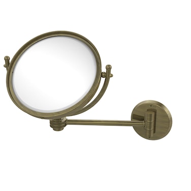 Allied Brass WM-5D/3X-ABR 8 Inch Wall Mounted 3X Magnification Make-Up Mirror, Antique Brass