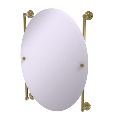 Allied Brass Dottingham Collection Oval Frameless Rail Mounted Wall Mirror, Unlacquered Brass