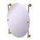 Allied Brass Dottingham Collection Oval Frameless Rail Mounted Wall Mirror, Unlacquered Brass