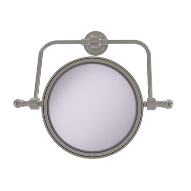 Allied Brass RDM-4/4X Retro Dot Collection Wall Mounted Swivel 8 Inch Diameter with 4X Magnification Make-Up Mirror, Satin Nickel