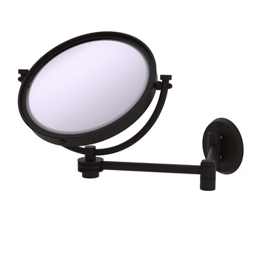 Allied Brass WM-6D/4X-ORB 8 Inch Wall Mounted Extending 4X Magnification with Dotted Accent Make-Up Mirror, Oil Rubbed Bronze
