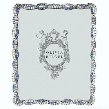 Silver Cydney Austrian Crystal &amp; Sapphire 5x7 Frame by Olivia Riegel - 5x7