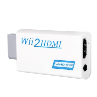 Estink Wii to Converter Adapter, for Wii to 720P/1080P Upscaling Output Video Audio Converter Adapter 3.5mm Audio Video Output, Supports All for Wii Display Modes
