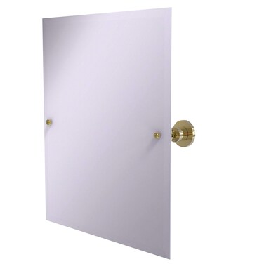 Allied Brass Frameless Rectangular Tilt Beveled Edge Wall Mirror, Unlacquered Brass
