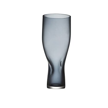 Orrefors Squeeze Crystal Blue Vase, 13.4" High x 5.75" Wide