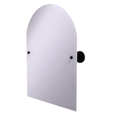 Allied Brass PR-94 Frameless Arched Top Tilt Beveled Edge Wall Mirror, Matte Black