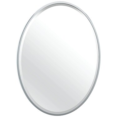 Gatco 1821 Flush Mount Framed Oval Mirror Chrome, 33 H x 25 W