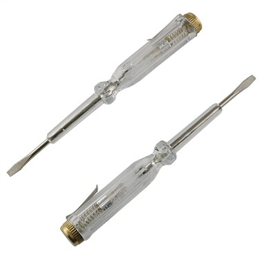 E-outstanding Electronics Screwdriver 2PCS 100-500V Flathead Electric Pen Circuit Tester Pen 3mm