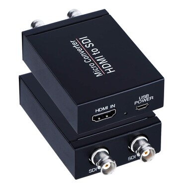 HDMI to SDI Converter, HDMI in Two SDI Output SD HD 3G-SDI Video Adapter Auto Format Detection Video Converter Stereo Audio Embedder for Camera