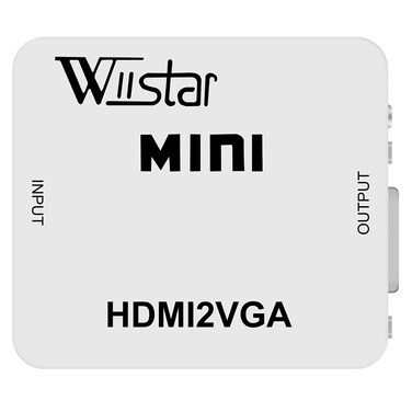 Wiistar HDMI to VGA Converter Adapter with 3.5mm Stereo Audio Output Converter 1080P for TV PC Laptop to Projector