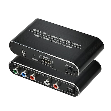 1080P HDMI to Component Converter, HDMI to YPbPr 5RCA RGB Converter with Scaler Function up to 1080P@60Hz Supports Video Audio Converter Adapter for TV Stick, DVD, PS3, PS4 Etc