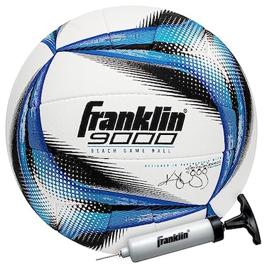 Franklin Sports Pro Beach Volleyball Ball - Kerri Walsh Jennings 9000 Beach Game Sand + Outdoor Volleyball - Competition Volleyball for Sand + Outdoor Courts - Hand Sewn Synthetic Leather Volleyball