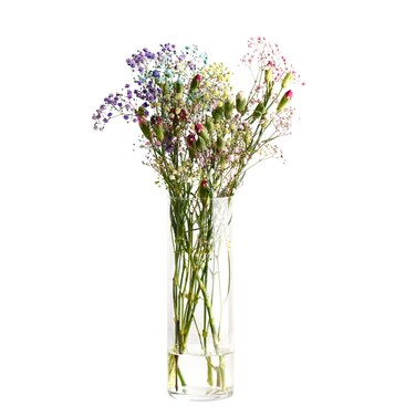 Krosno Flower Vase, 11,8 x 3,9 inch, Home Decor, Table Centerpiece, Crystalline Glass, Lead-Free, Dishwasher Safe, Made in Europe