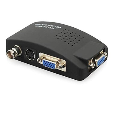 Wiistar BNC to VGA Video Converter Adapter Composite S-Video VGA PC Input to VGA Monitor Output for DVR DVD PC TV Monitor