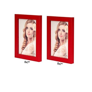 Ieoyoubei 2-Pack Frame Photo Frame Desktop Or Wall Hanging Decoration,Display Size 5x7" Red