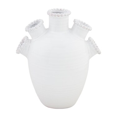 Mud Pie Beaded Tulip Vase; 8 3/4" x 7 1/2
